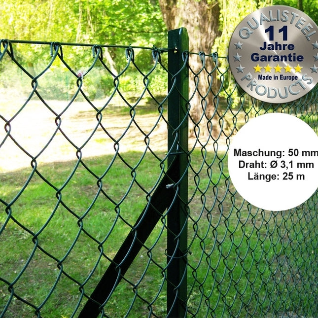 Profi-Set T-Profilpfosten Maschendraht 25m grün 50 x 50 x 3,1 mm