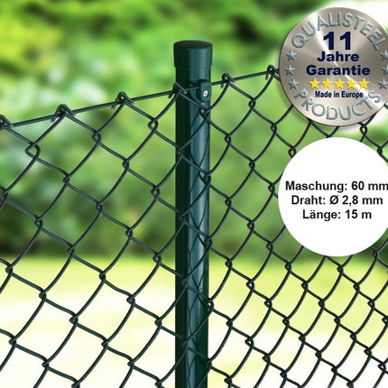 Maschendraht 15m Rolle grün Maschung 60x60mm, 2,8mm Drahtstärke