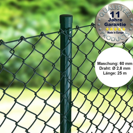 Maschendraht 25m Rolle grün Maschung 60x60mm, 2,8mm Drahtstärke