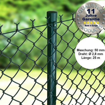 Maschendraht 25m Rolle grün Maschung 50x50mm, 2,8mm Drahtstärke